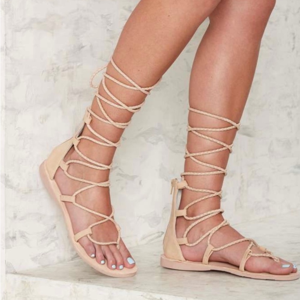 Jeffrey Campbell Hola Sude Sandal in beige